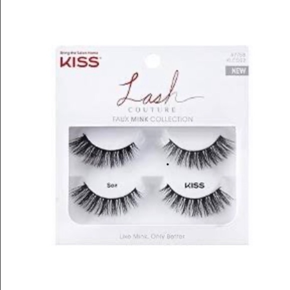 KISS Lash Couture 2 Pairs Faux Mink Lashes (Soir & Boudoir) Bundle NWT